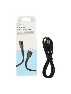 Кабель для зарядки в тканевой оплетке, lightning, 2,4 А, 3,5*(900-1000) мм (D60L-black)