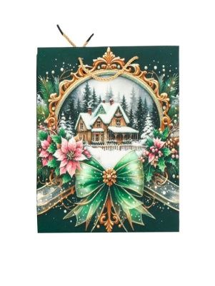 Пакет подарочный "Зимний домик", 30*41*11 см (XMASGB1054)