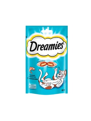 Лакомство Dreamies для взрослых кошек с лососем 60гр