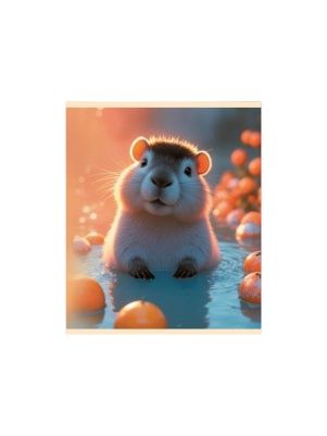 Тетрадь общая (скоба), ф.170х205мм, клетка, 48л., 4+0,  конгревное тиснение, серия Милые животные