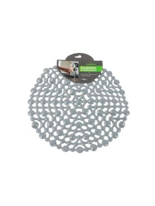 Коврик в раковину противоскользящий круглый, ПВХ, d=28 см, микс цвета 