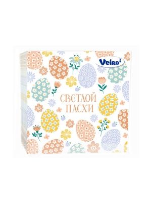 Салфетки бумажные столовые сервировочные  33 формата МИКС 2  Корзина и цыплята/Паттерн