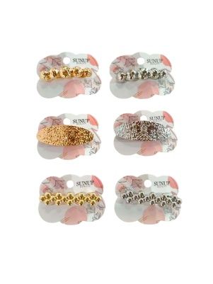 Заколка для волос автоматическая "Metallic", 8 см