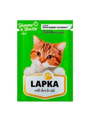 Корм д/кош "Лапка" 85гр с кроликом (пауч)