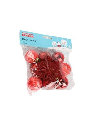 Набор шаров со снежинками, 11 шт, 4 см