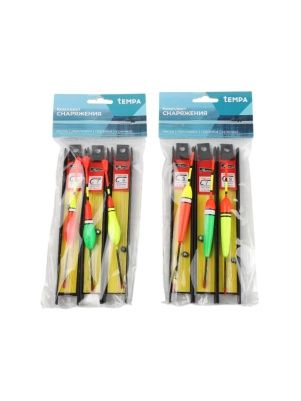 Комплект снаряжения: леска, поплавок, грузики, крючки - 3шт, 13*7 см