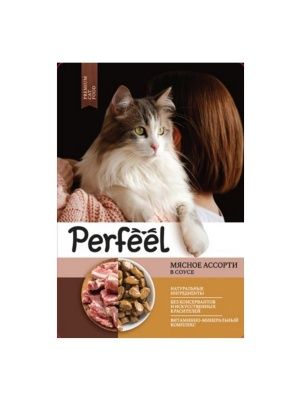 Корм "Perfeel" для взрослых кошек мясное ассорти в соусе, 75г