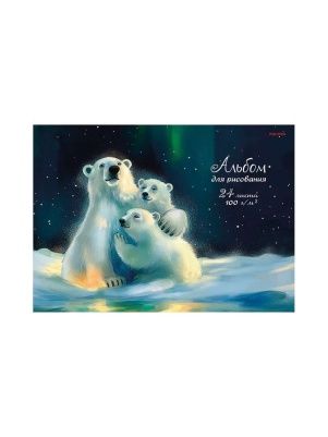 Альбом для рисования А4 24л.  скрепка, лен в асс-те ПХ, А24-7324
