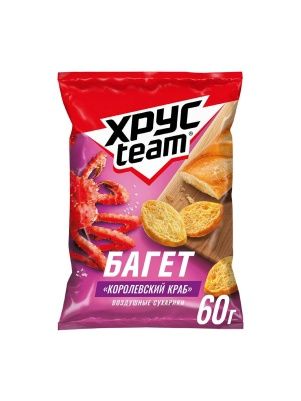 "Xрycteam" "Багет" со вкусом Королевский краб 60г