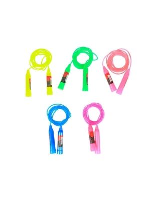 Скакалка спортивная с пластиковой ручкой, ПВХ 2,3м, микс цветов