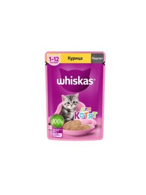 Паштет с курицей WHISKAS для котят от 1 до 12 месяцев «Курица» 75г