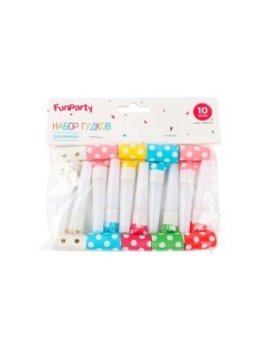Набор гудков праздничных "Noisy party-2", 10 шт, 6+11 см
