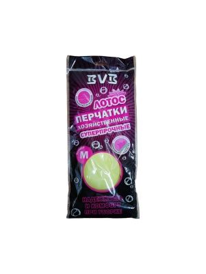 Перчатки хоз. латексные "ЛОТОС", р-р М