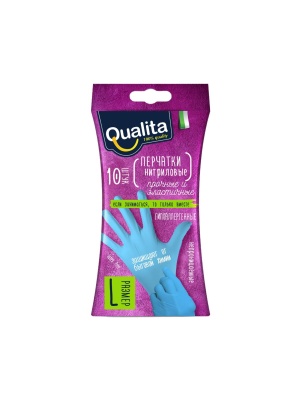 Перчатки нитриловые QUALITA, р-р L, 10шт