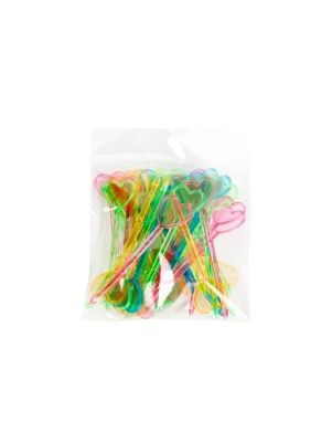 Пики декоративные 35 шт, 80 мм, "Сердечко", цветные 