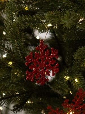 Набор шаров со снежинками, 11 шт, 4 см