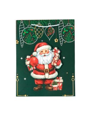 Пакет подарочный "Дед Мороз", 32*26*10 см (XMASGB275)