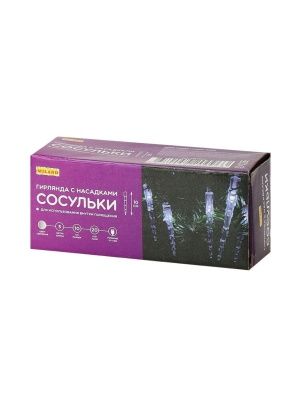 Гирлянда с насадками "Сосульки", 20 штук, 10см , 3м, USB, в асс-те