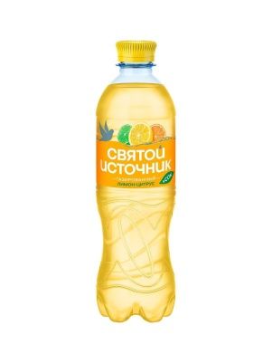 Напиток безалкогольный "Святой Источник" Вода + Сок" со вкусом цитрусов, газированный 0.50 л