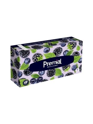 PREMIAL Салфетки бумажные двухслойные белые в коробке (нон-стоп) 1/100/21