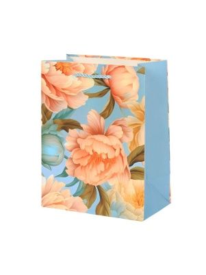 Пакет подарочный "Пионы", 23*18*10 см
