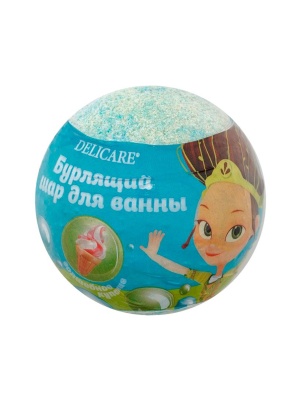Бурлящий шар для ванн детский Delicare) сине-зеленый,135 г.