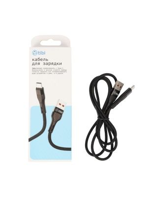 Кабель для зарядки в тканевой оплетке, Type-C, 2,4 А, 3,5*(900-1000) мм (D60T-black)
