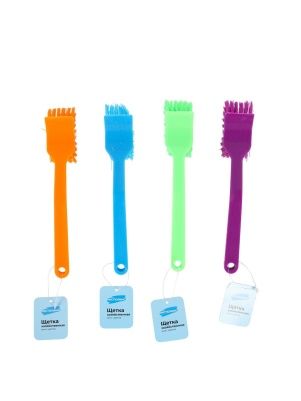 Щетка хозяйственная с ручкой, пластик, микс цветов