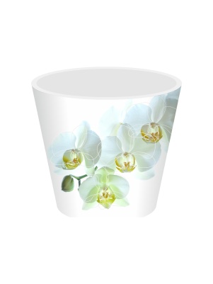 Горшок для цветов London Orchid Deco, D 160 мм, 1,6 л, белая орхидея